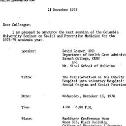 Announcements, 1978-11-21. ...