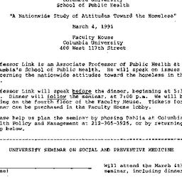 Announcements, 1991-03-04. ...