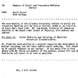 Announcements, 1982-03-11. ...