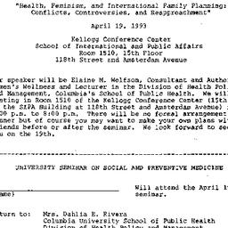 Announcements, 1993-04-19. ...