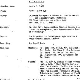 Minutes, 1972-03-03. Social...