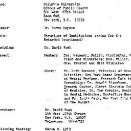 Minutes, 1972-02-09. Social...