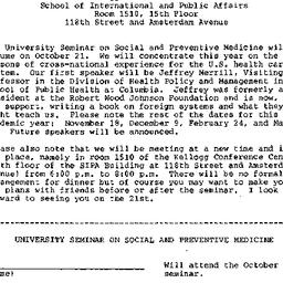 Announcements, 1991-10-21. ...