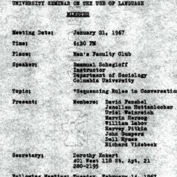 Minutes, 1967-01-31. The Us...