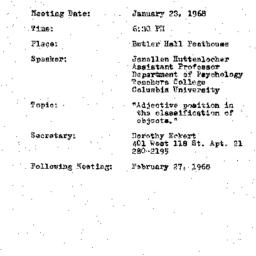 Minutes, 1968-01-23. The Us...