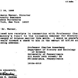 Correspondence, 1986-04-18....