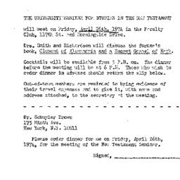 Announcements, 1974-04-26. ...