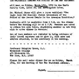Announcements, 1972-03-17. ...