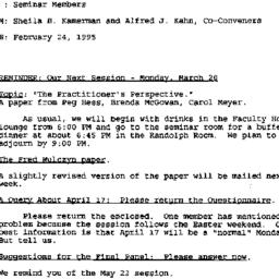 Announcements, 1995-02-24. ...