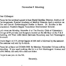Announcements, 1992-11-09. ...