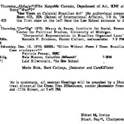 Announcements, 1976-11-11. ...