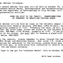 Announcements, 1980-10-30. ...