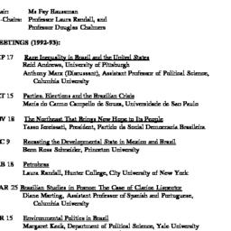 Schedules, Brazil, seminar ...