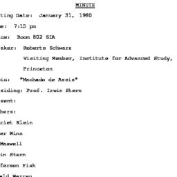 Minutes, 1980-01-31. Brazil...