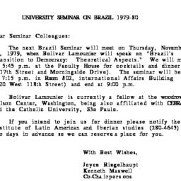 Announcements, 1979-11-29. ...