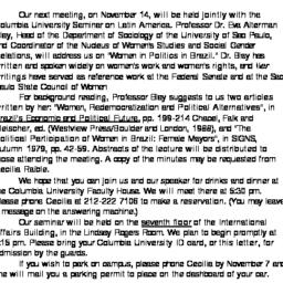 Announcements, 1991-11-14. ...