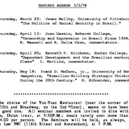 Announcements, 1978-03-03. ...