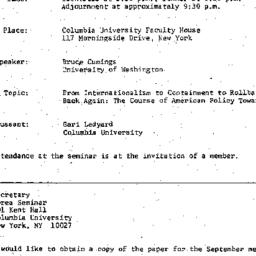 Announcements, 1980-09-26. ...