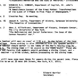 Schedules, The Renaissance,...