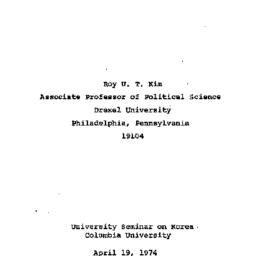 Speaker's paper, 1974-0...