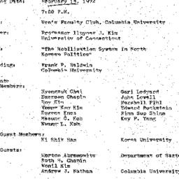 Minutes, 1972-02-18. Korea,...