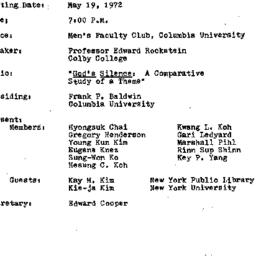 Minutes, 1972-05-19. Korea,...