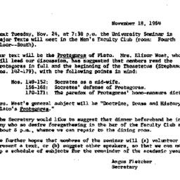 Announcements, 1964-11-18. ...