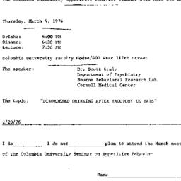 Announcements, 1976-03-04. ...