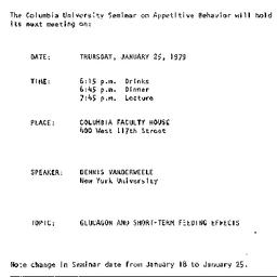 Announcements, 1979-01-25. ...