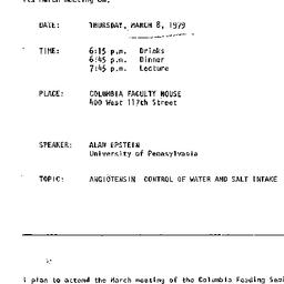 Announcements, 1979-03-08. ...