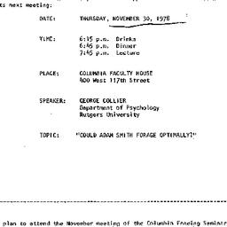 Announcements, 1978-11-30. ...