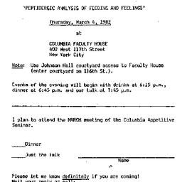 Announcements, 1982-03-04. ...