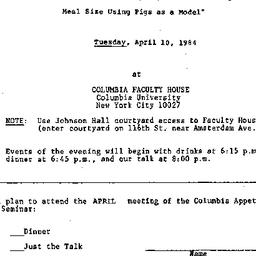 Announcements, 1984-04-10. ...