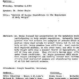 Minutes, 1980-11-06. Appeti...