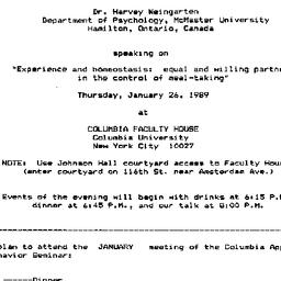 Announcements, 1989-01-26. ...