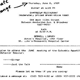 Announcements, 1989-06-08. ...