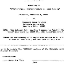 Announcements, 1988-02-04. ...