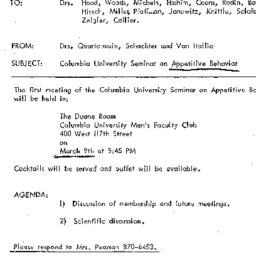Announcements, 1972-03-09. ...