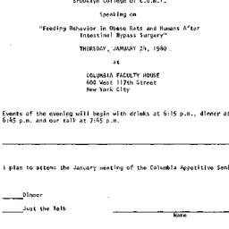 Announcements, 1980-01-24. ...