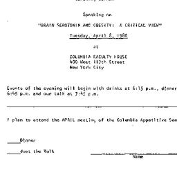 Announcements, 1980-04-08. ...