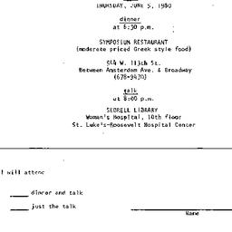 Announcements, 1980-06-05. ...