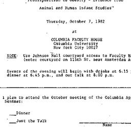 Announcements, 1982-10-07. ...
