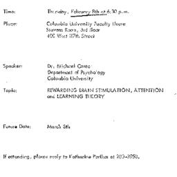 Announcements, 1973-02-08. ...