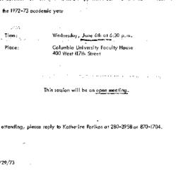 Announcements, 1973-06-06. ...