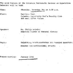 Announcements, 1972-12-07. ...