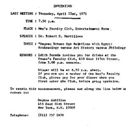 Announcements, 1971-04-22. ...
