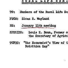 Announcements, 1965-01-11. ...