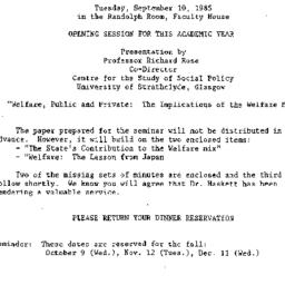 Announcements, 1985-09-10. ...
