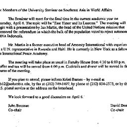 Announcements, 2000-03-10. ...