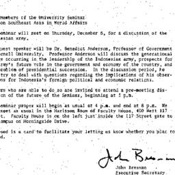 Announcements, 1984-11-15. ...